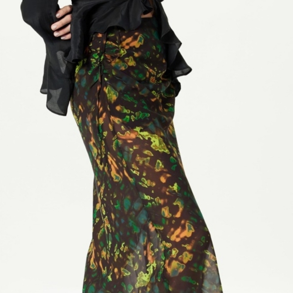 The Drop Sheer Low Slung Multi Color Skirt With Mini Slip Size 3X NWT - Picture 2 of 6